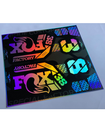 Fox 38 Factory Decals 2021 Holographic Oil Slick Petrol Custom Stickers